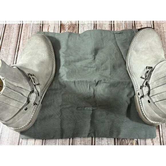 John Varvatos Harness suede Boots Size 11 color Grey handmade in Italy New - Picture 9 of 9